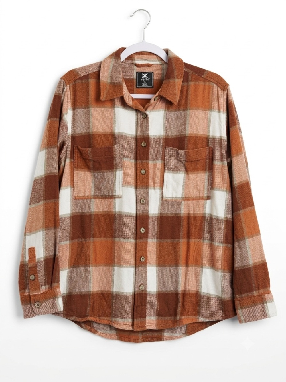 Vertx Women’s Valley Plaid Flannel Shirt XL Rust Brown